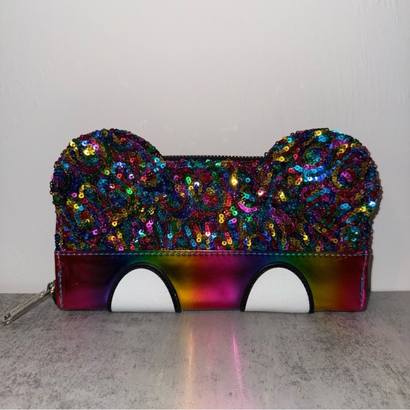 Disney Parks Loungefly Sequin Mickey Mouse Rainbow Set (Wallet LE) - Picture 8 of 11